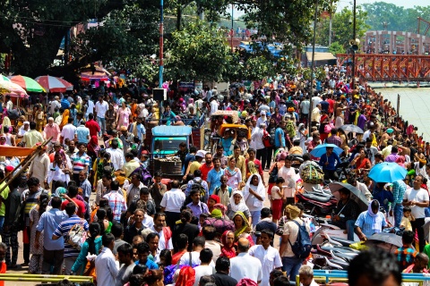 Strassenszene in Haridwar, Uttarakhand