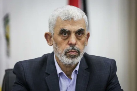 Hamas-Führer Yahya Sinwar bei einer Rede
