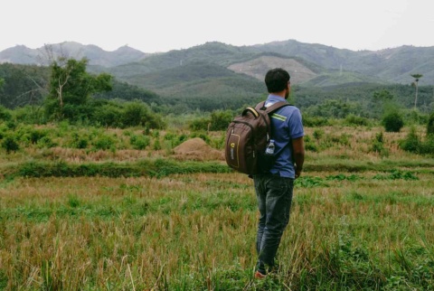 Ein Mann in Laos