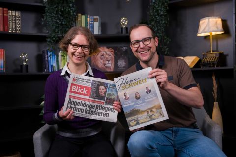Daniela Baumann und Florian Wüthrich teilen sich die Chefredaktion der Hope Zeitungen.