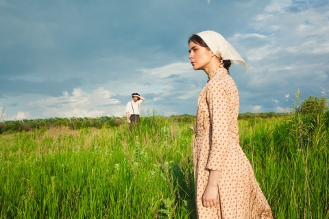 Mennoniten auf dem Feld